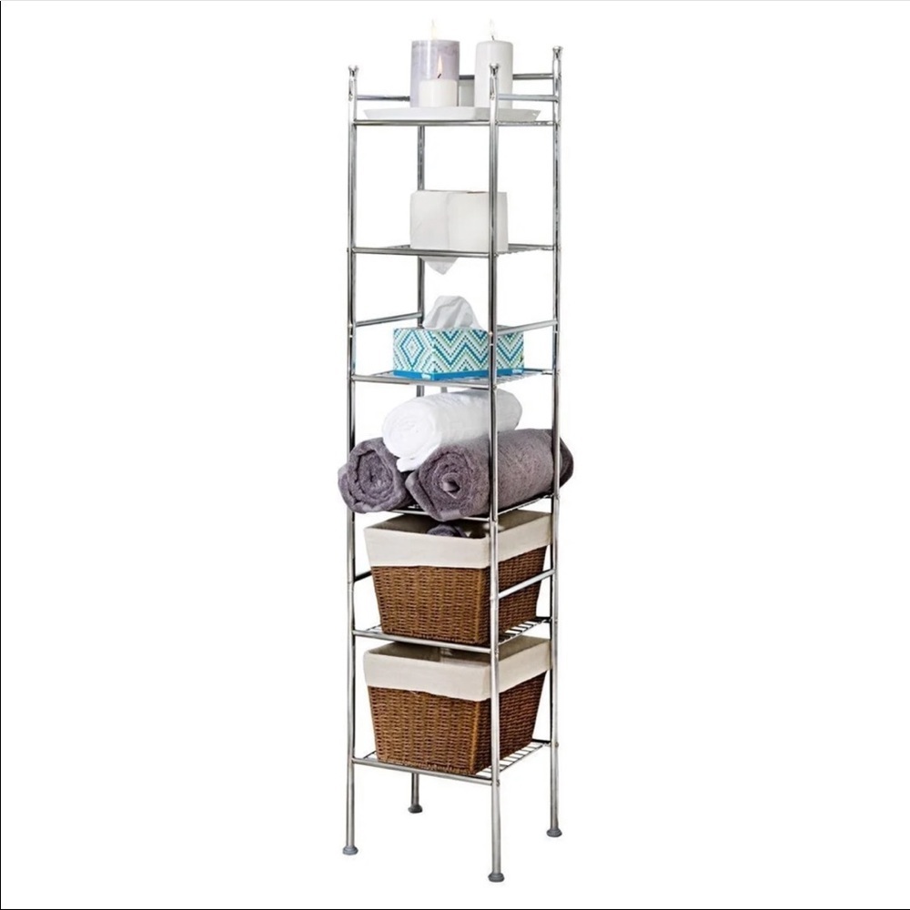 New 6 Tier Chrome Bathroom Storage Shelving